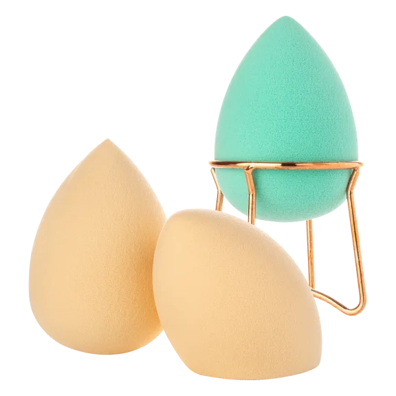 3-Pack: Almost Famous Beauty Blender Sponge with Rose Gold Stand