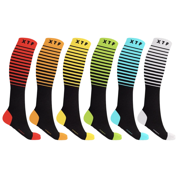 6 Pack: Extreme Fit Elite Comfort Anti Fatigue Everyday Wear Travel Flight Socks