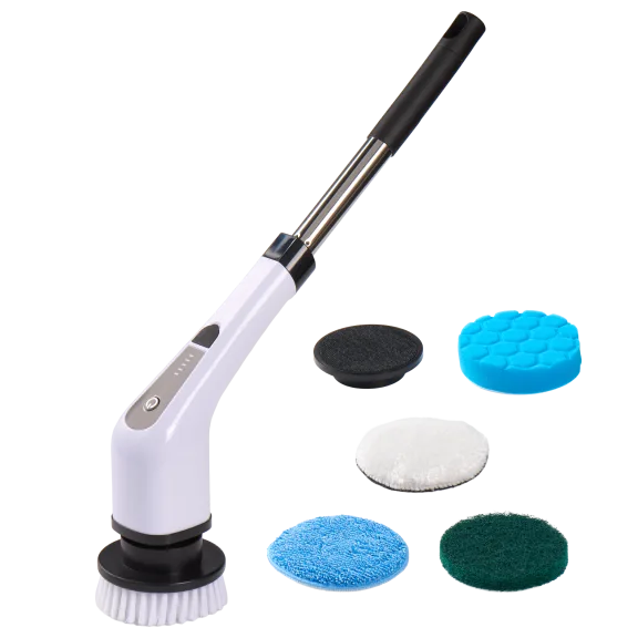 Electric Cordless Spin Scrubber Brush with 6 Brush Heads