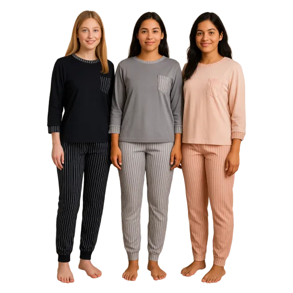 Isaac Mizrahi Long Sleeve Stripe Pajama Set