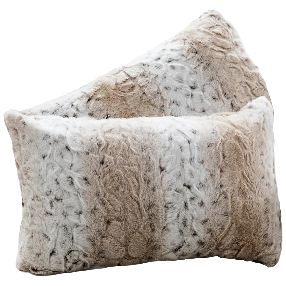 Cheer Collection Embossed Faux Fur Lumbar Couch Throw Pillows