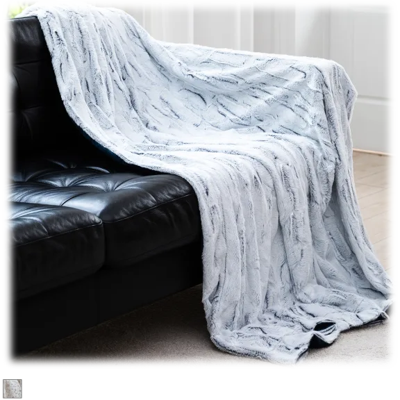Cheer Collection Embossed Faux Fur Throw Blanket