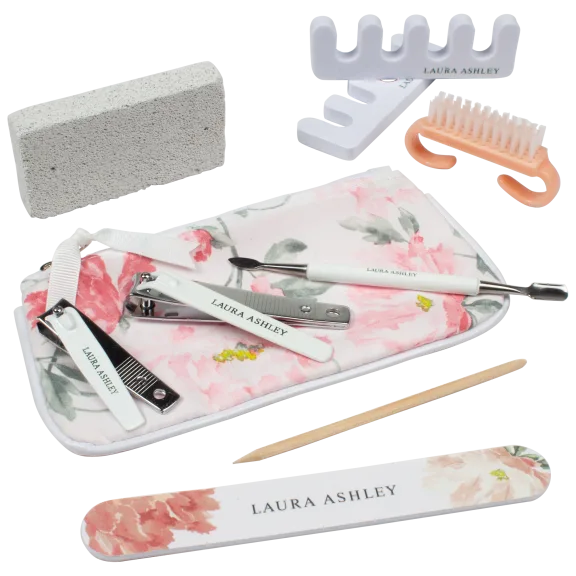 Laura Ashley Tips to Toes 10-Piece Mani Pedi Set