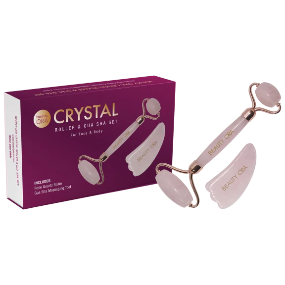 ORA Crystal Roller & Gua Sha Set for Face & Body