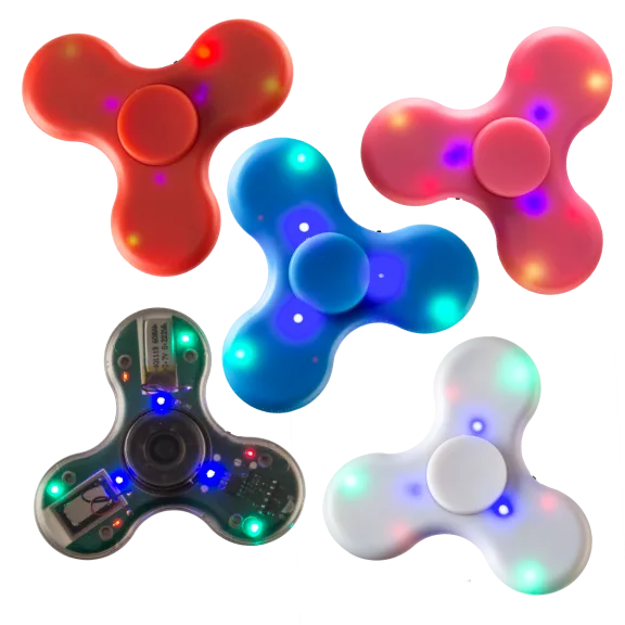 5-Pack Random LED Bluetooth Speaker Fidget Spinners