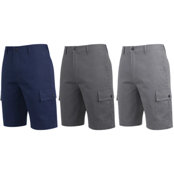 3-Pack: GBH Men's Cotton Flex Stretch Cargo Shorts