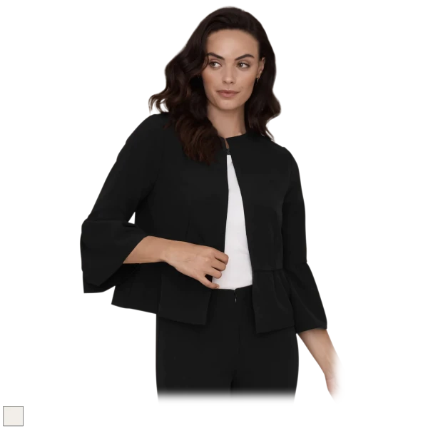 Neiman Marcus Flounce Sleeve Jacket