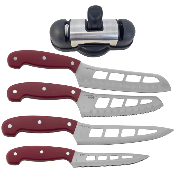 Mad Hungry 4-Piece Air Blade Knife Set with Knish Knife Sharpener