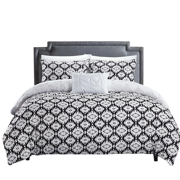 Chic Home Zissel 4-Piece Pleated Pintuck Reversible Duvet Cover Set (Full/Queen)
