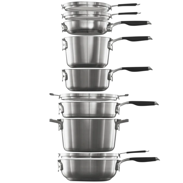 Calphalon Select 10-Piece Space-Saving Stainless Steel Cookware Set