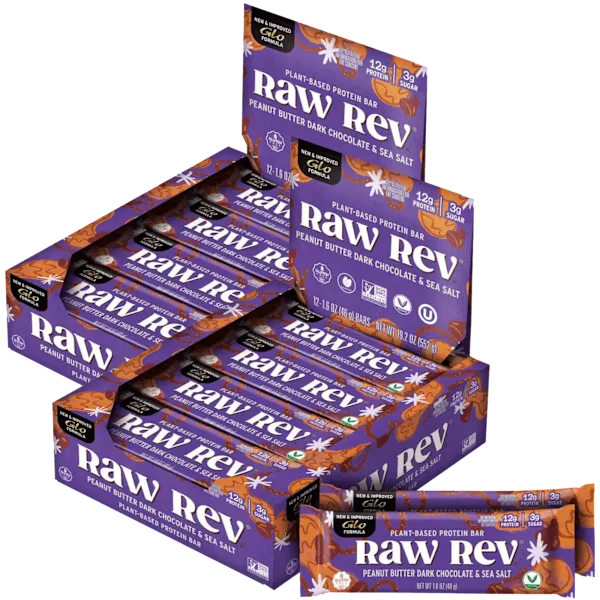 24-Pack: Raw Rev Peanut Butter Dark Chocolate and Sea Salt Protein Bars