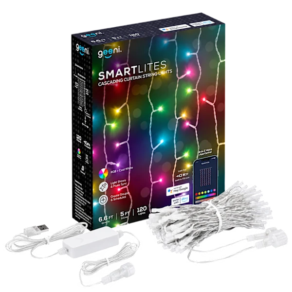 Geeni Smart Lights Cascading Curtain String 120 Lights