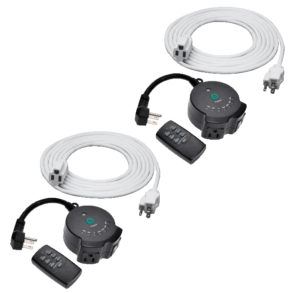 2-Pack: Clear Power Indoor/Outdoor Water-Resistant Lighting Timers