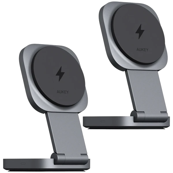2-Pack: Aukey Magfusion Qi2 2-in-1 Foldable Charger