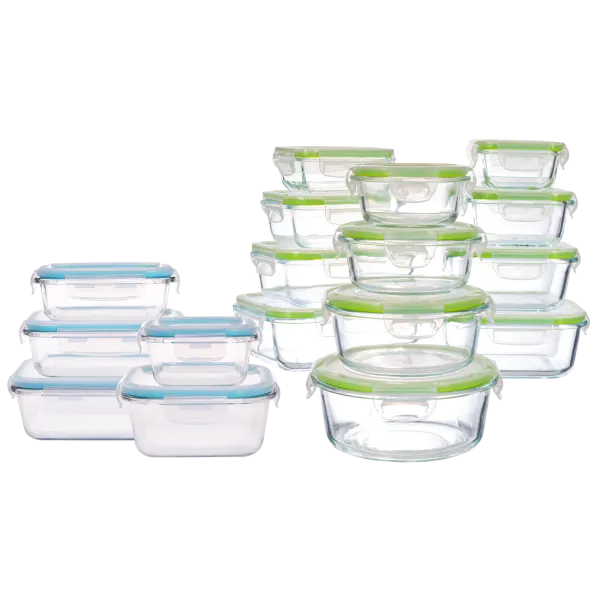 Genicook 5-Pack or 12-Pack Borosilicate Glass Food Storage Sets