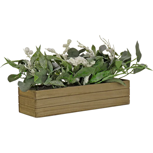 National Tree Company 22" Rectangular Christmas Wooden Box Centerpiece