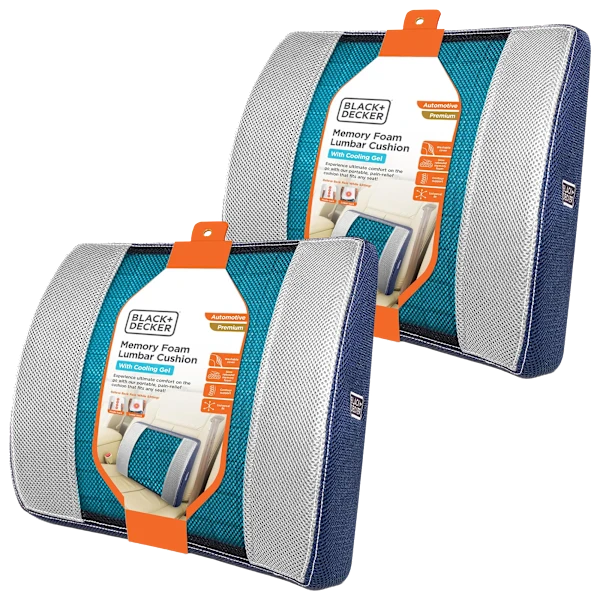 2-Pack: Black+Decker Cooling Gel Lumbar Memory Foam Cushions