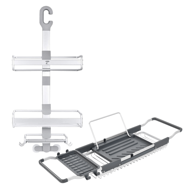 Aluminum Hanging Shower Caddy & Bath Tub Caddy