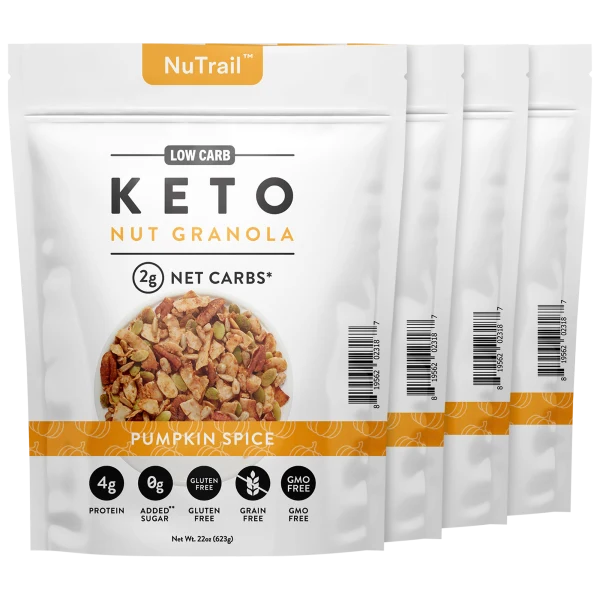 4-Pack: NuTrail Keto Nut Low Carb Pumpkin Spice Granola (4x 22oz bags)