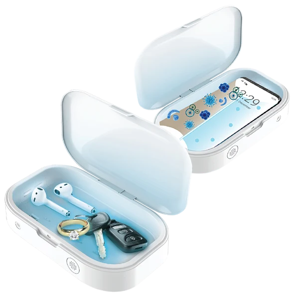 2-Pack: Phone & Accessory UV Light Sanitizer Boxes with Aromatherapy
