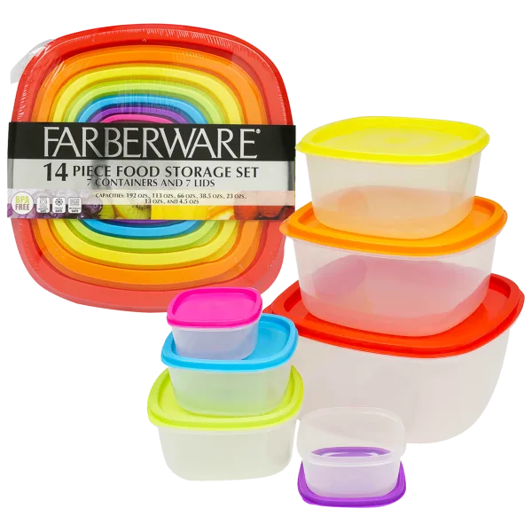 Farberware 14-Piece Plastic Rectangle Nesting Storage Set