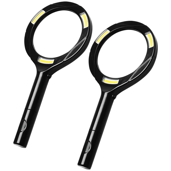 2-Pack: Power-To-Go 3X Magnifying Glass with LED Lights