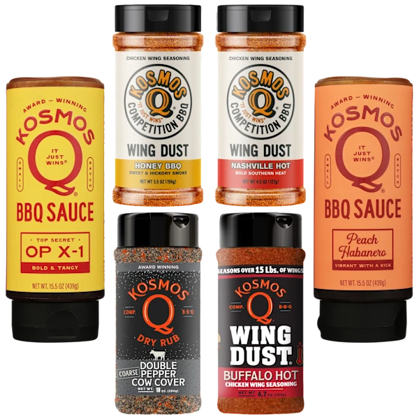 6-Pack: Kosmos BBQ Sauce, Wing Dust & Dry Rub