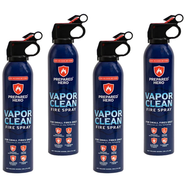 4-Pack: Prepared Hero Fire Spray (Dry Stop or Vapor Clean)
