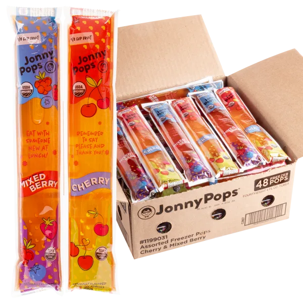48-Pack: Jonny Pops Large 4oz Freezer Pops (Cherry & Mixed Berry)