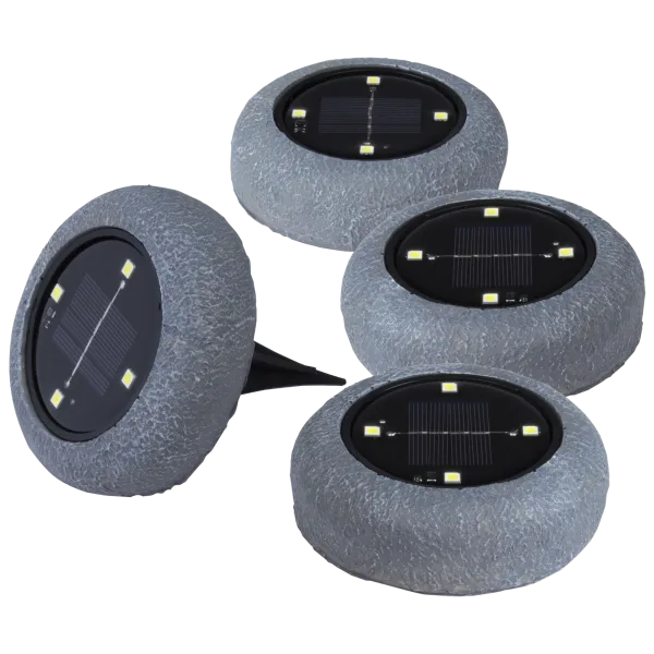 4-Pack: Rock-Look Solar Pathway Lights with Bright LEDs