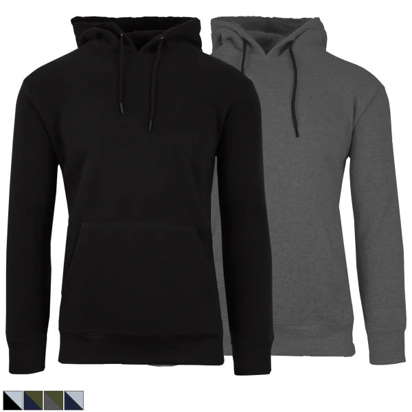 2-Pack: Fleece-Lined Pullover Hoodies for Men & Women