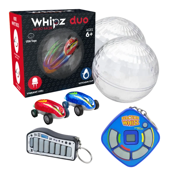 4-Pack: Keychain Toys (Whipz Racers, ReactionWhizz, XyloWhizz)