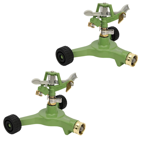 2-Pack: Martha Stewart Heavy-Duty Metal Impulse Sprinkler with 6" Wheel Base