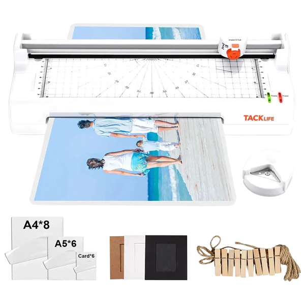 Tacklife 5-in-1 Hot & Cold 40-Second Preheating Laminator for Office/Home Use