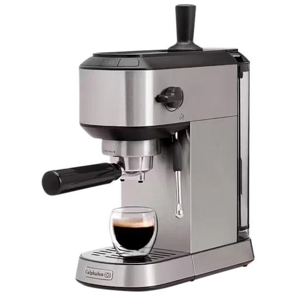 Calphalon Compact Stainless Steel Espresso Machine with Milk Frother