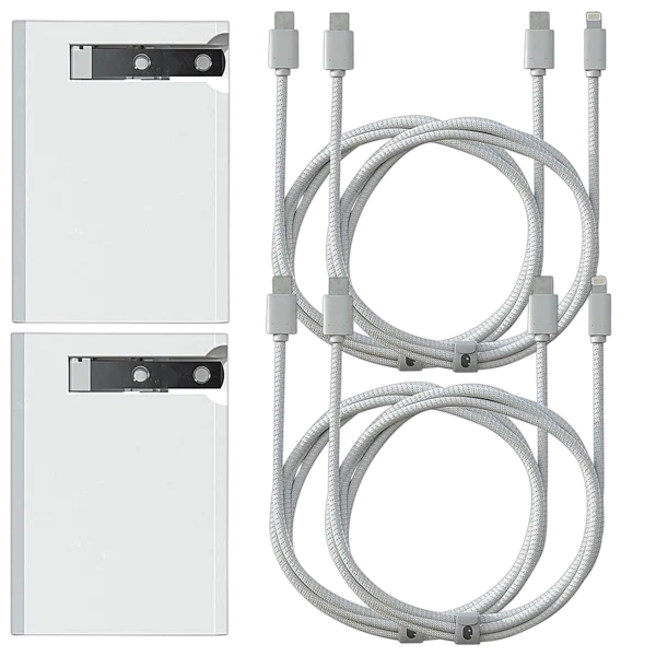 2-Pack: Eggtronic Sirius 65-Watt GaN Adapter with 6FT USB-C & 3FT Lightning