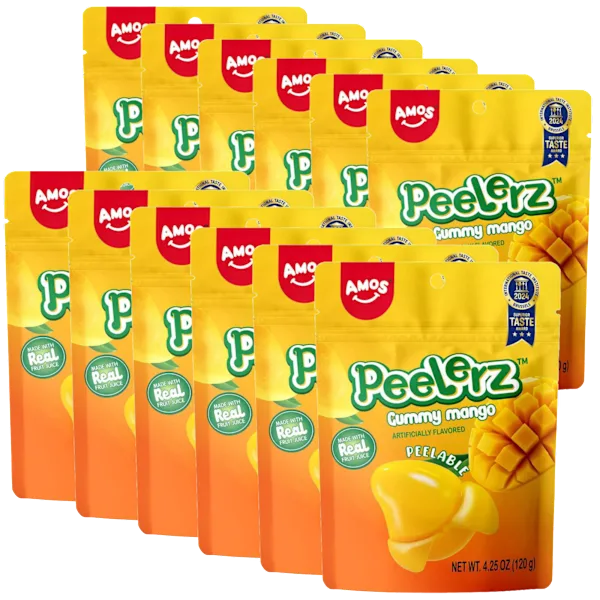 12-Pack: Amos Peelerz Peelable Mango Gummies (4.25oz)