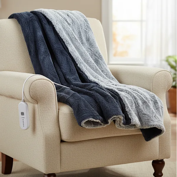 Thesis Faux Fur Reversible Heated Throws