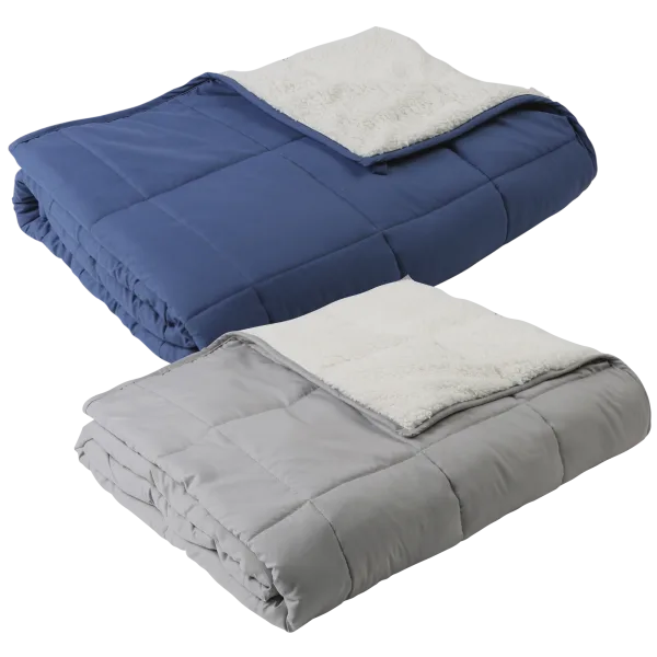 Great Bay Home 15lb Sherpa Lined Reversible Weighted Blanket