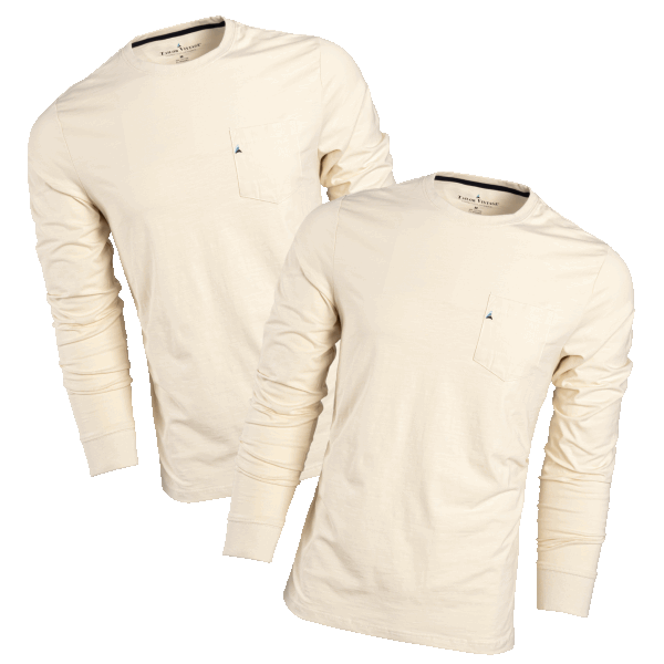 2-Pack: Tailor Vintage 95% Cotton Stretch Slub Jersey Long Sleeve Pocket Tees