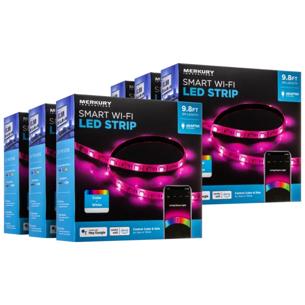 6-Pack: Merkury Innovations Smart Wi-Fi LED Strip (9.8')