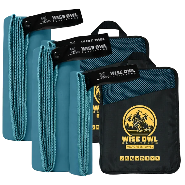 2-Pack: Wise Owl Outfitters Large Camping Towels with Washcloths