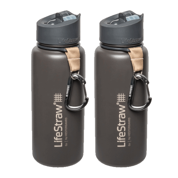 2-Pack: LifeStraw Go 24oz Stainless Steel Insulated Water Filter Bottle