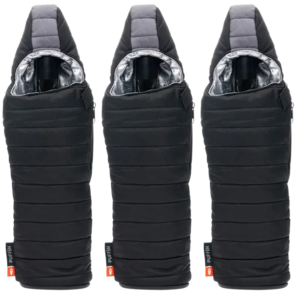 3-Pack: Puffin Insulated Sleeping Bag Wine Bottle Coolers
