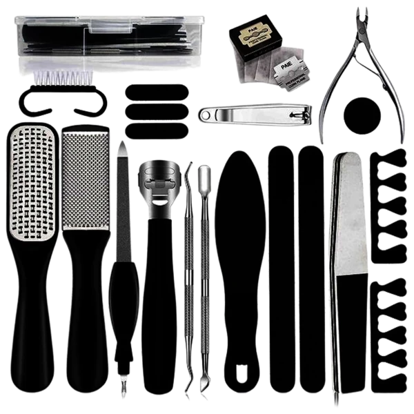 Miley Cosmetics 20 Piece Professional Pedicure Foot Care File Set