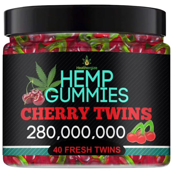 Healthergize Hemp Premium Gummies	in Cherry Twins