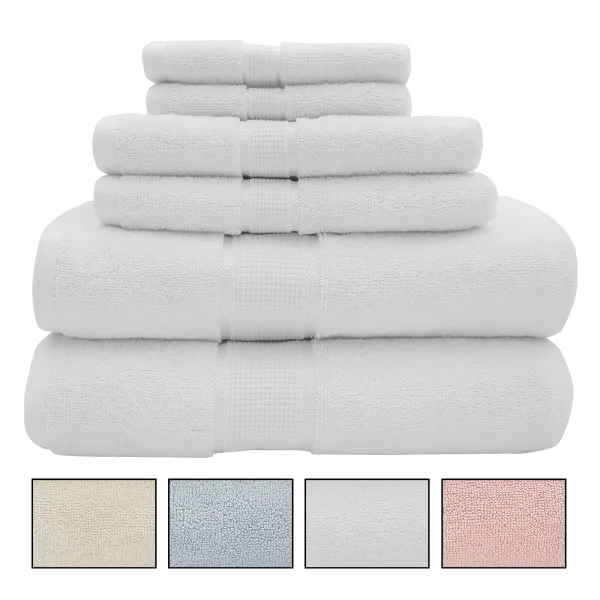 6-Piece Premium Combed Cotton 600 GSM Towel Sets