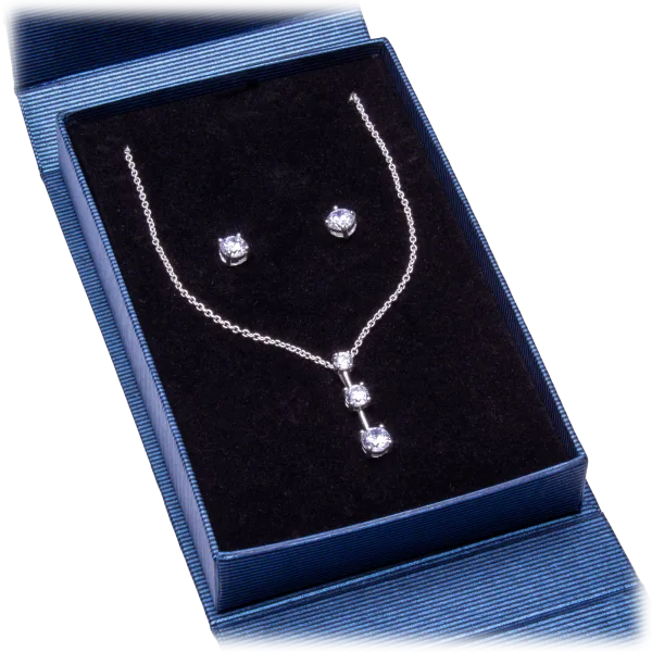 2.5 Carat Cubic Zirconia Necklace with Matching Earrings