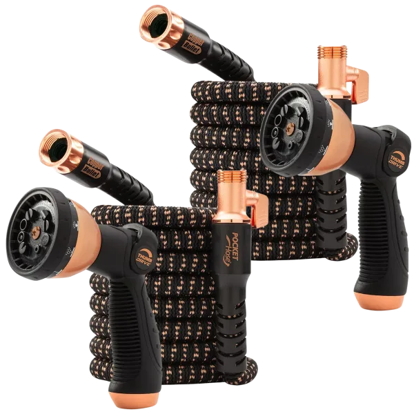 2-Pack: Pocket Hose Copper Bullet 50FT Expandable Garden Hose w/ Sprayer