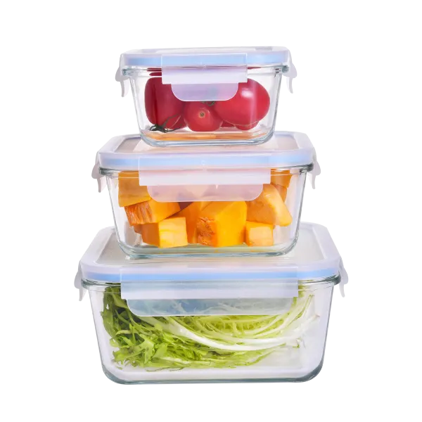 Genicook 6-Piece Square Glass Food Storage Set